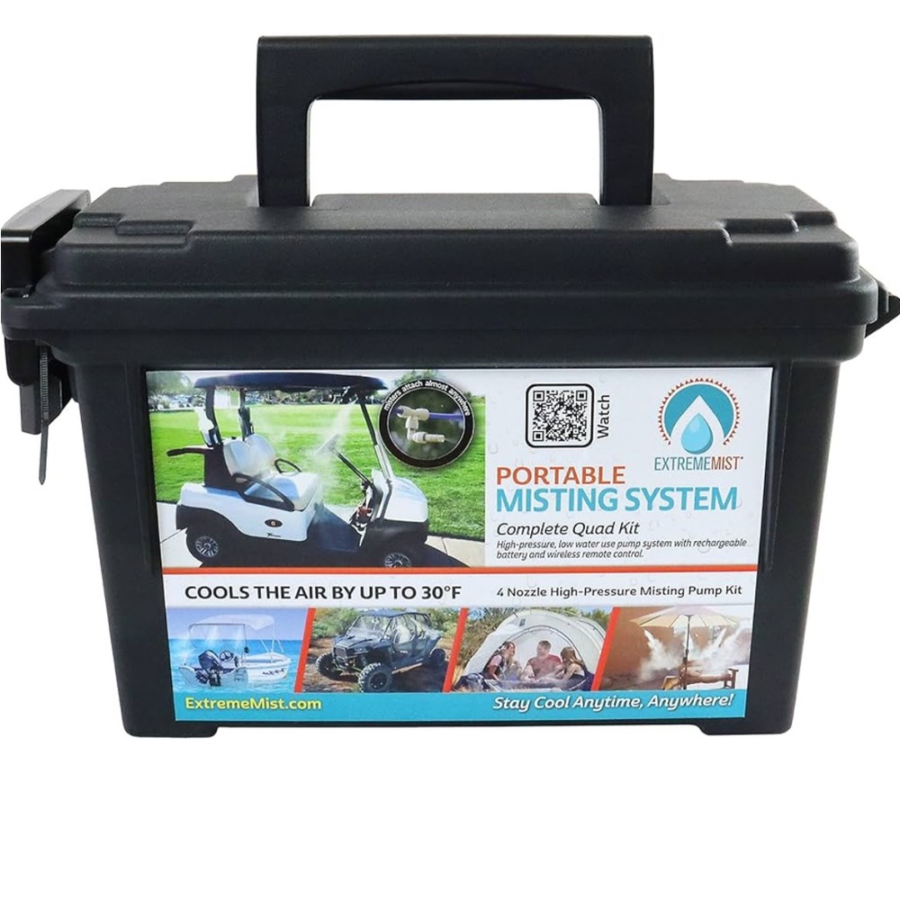 EXTREMEMIST Premium Grade Portable Misting System - 4 Mist Nozzles  16 ft line